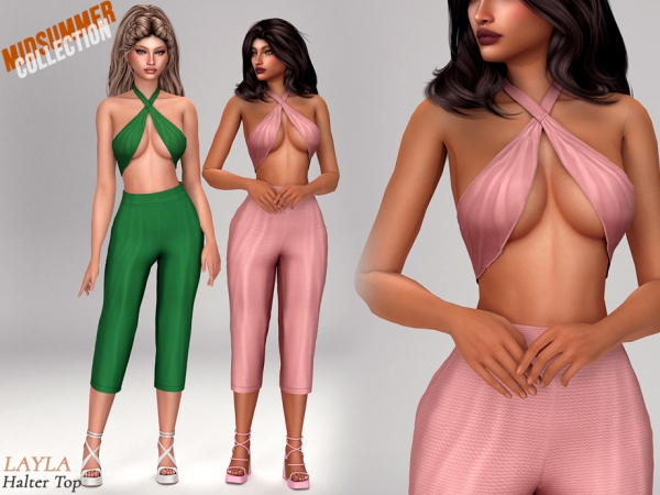 Alpha curseforge Asymmetric Halter Set (midsummer collection) - The Sims 4 Custom Content