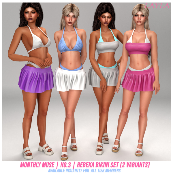 Alpha Patreon The Monthly Muse No3 Rebeka Bikini by layla - The Sims 4 Custom Content