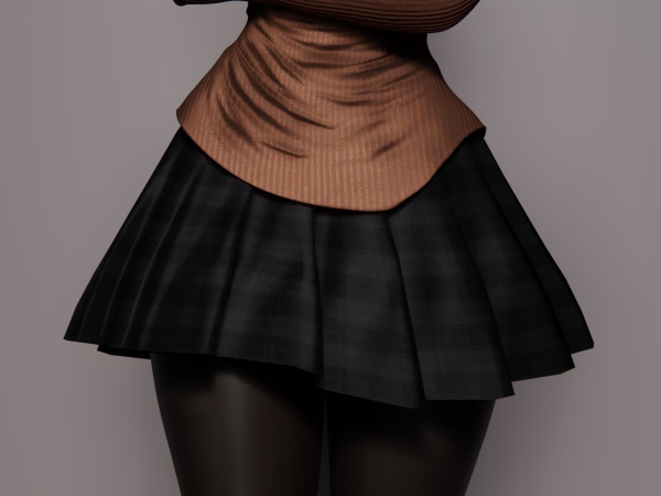 Alpha Inhale Skirt - The Sims 4 Custom Content
