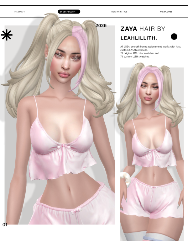 Maxis Match Zaya Hairstyle by simsfinds - The Sims 4 Custom Content