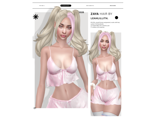 Maxis Match Zaya Hairstyle by leahlillith - The Sims 4 Custom Content