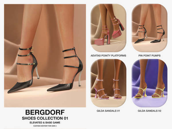 Alpha Bergdorf Pin Point Pumps by VentaStudio - The Sims 4 Custom Content