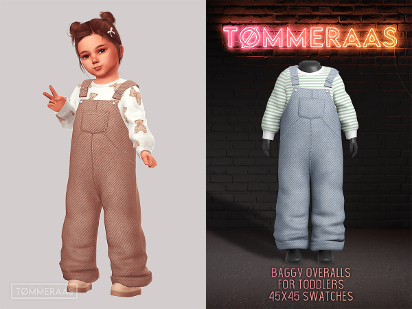 Alpha TØMMERAAS Baggy Overalls for Toddlers - The Sims 4 Custom Content
