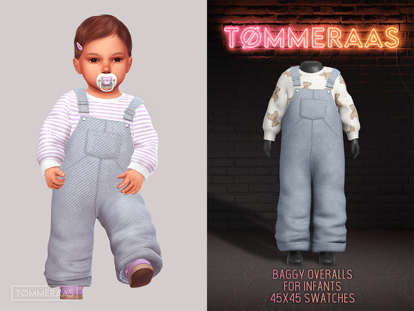 Alpha TØMMERAAS Baggy Overalls for Infants - The Sims 4 Custom Content