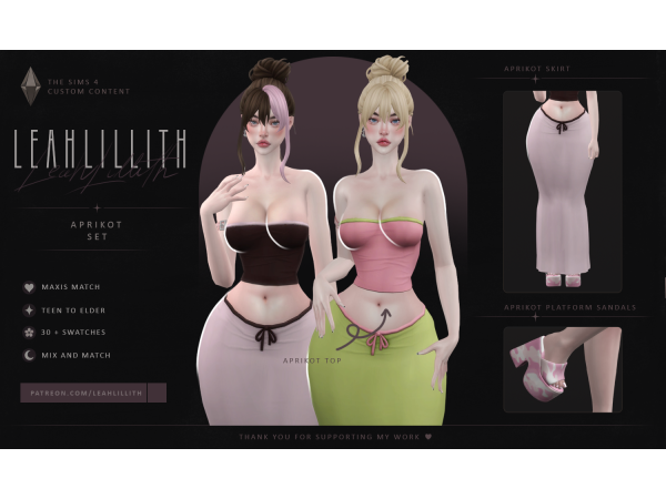 Maxis Match Aprikot Set by leahlillith - The Sims 4 Custom Content