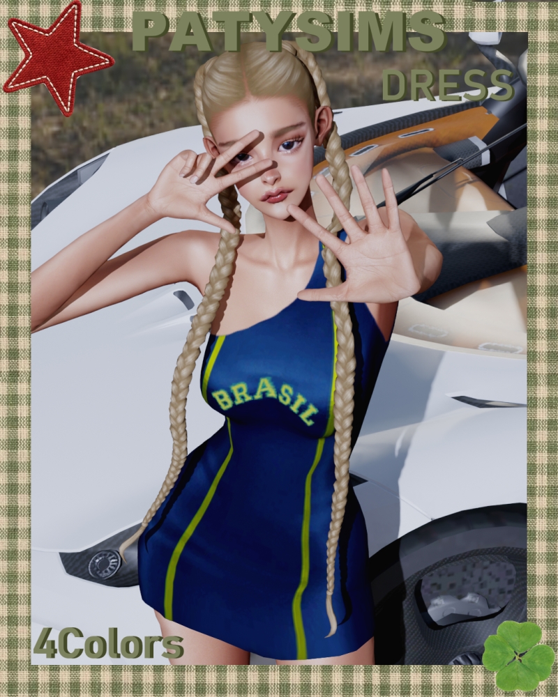 Mix Game Day Dress by patysims - The Sims 4 Custom Content