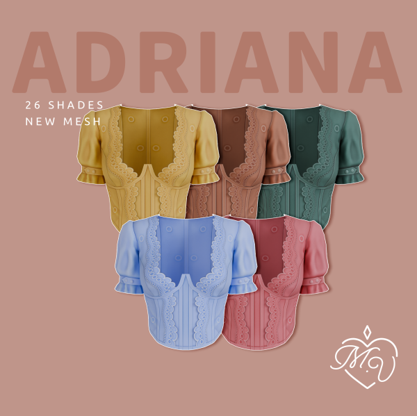 Maxis Match Adriana Top by simsfinds - The Sims 4 Custom Content