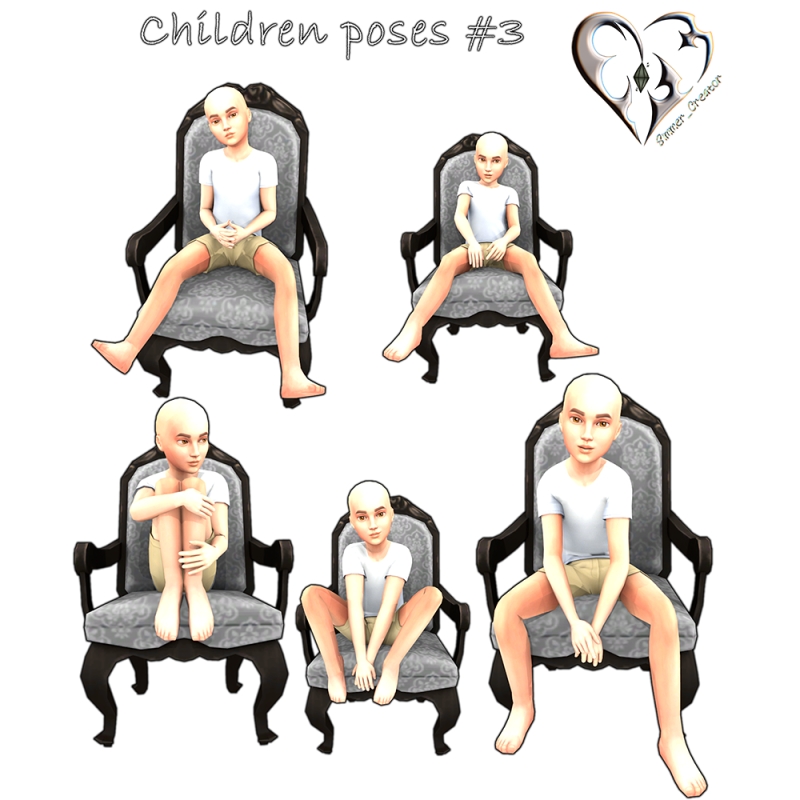 Mix Children poses 3 by simmer_creator - The Sims 4 Custom Content