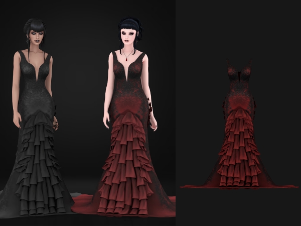 Maxis Match Wedding Goth Morticia Dress - The Sims 4 Custom Content