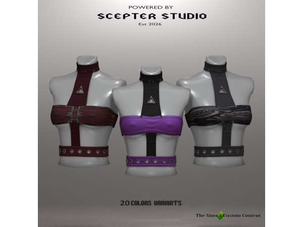 Alpha Kaelora Harness C top by Scepter - The Sims 4 Custom Content