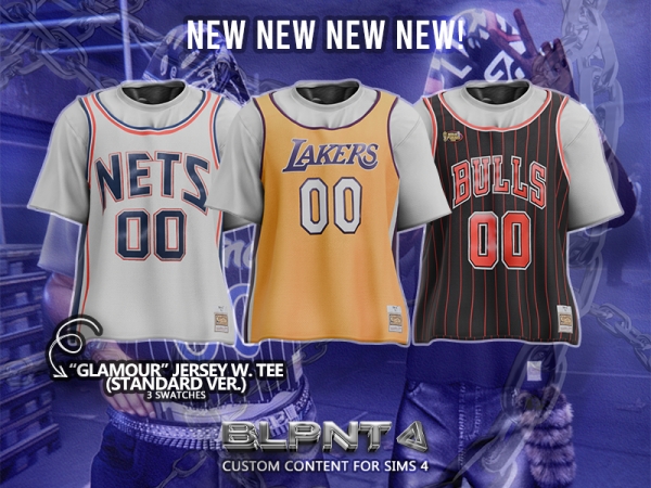 Alpha BLUPRNT GLAMOUR Jersey w Tee (Standard Version) - The Sims 4 Custom Content