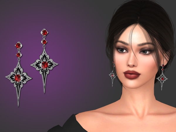 Alpha Goth Wedding Part 2 Earrings - The Sims 4 Custom Content
