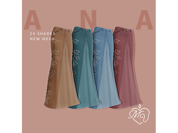 Maxis Match Ana Skirt by MissValentine - The Sims 4 Custom Content