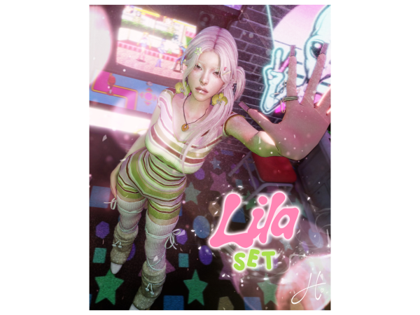 Mix heartquake lila set - The Sims 4 Custom Content