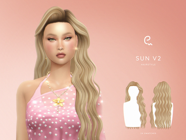 Maxis Match Sun Hairstyle V2 by Enriques4 - The Sims 4 Custom Content
