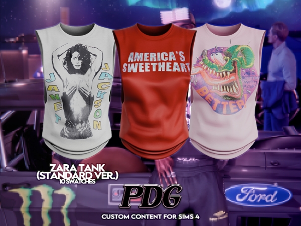 Alpha PDG Zara Tank (Standard Version) - The Sims 4 Custom Content
