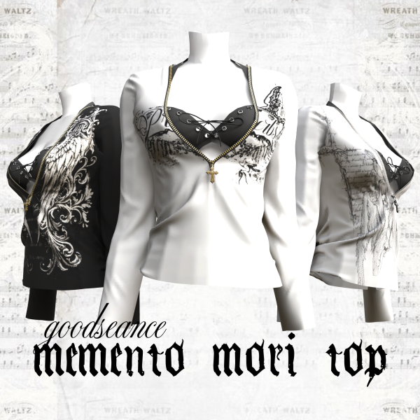 Alpha memento mori top by simsfinds - The Sims 4 Custom Content