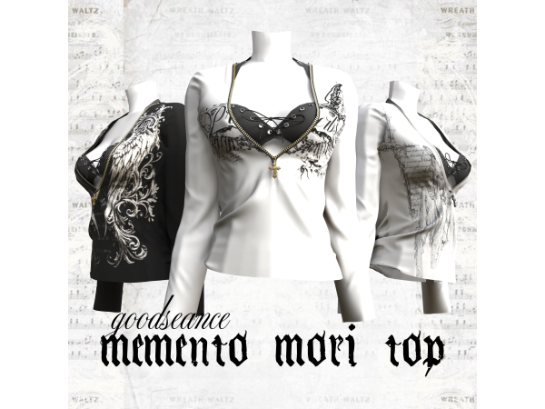 Alpha memento mori top by goodseance - The Sims 4 Custom Content