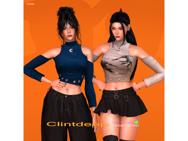 Alpha Clintdeep Catherine Crop Top - The Sims 4 Custom Content