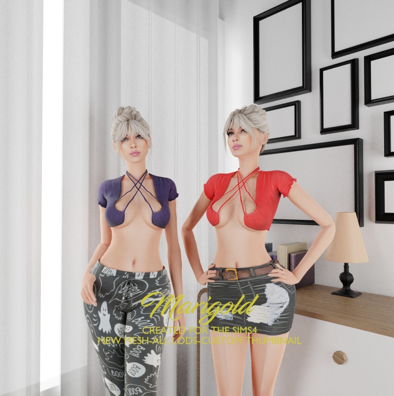 Alpha MARIGOLD TS4_LUSSI TOP by marigoldsims - The Sims 4 Custom Content