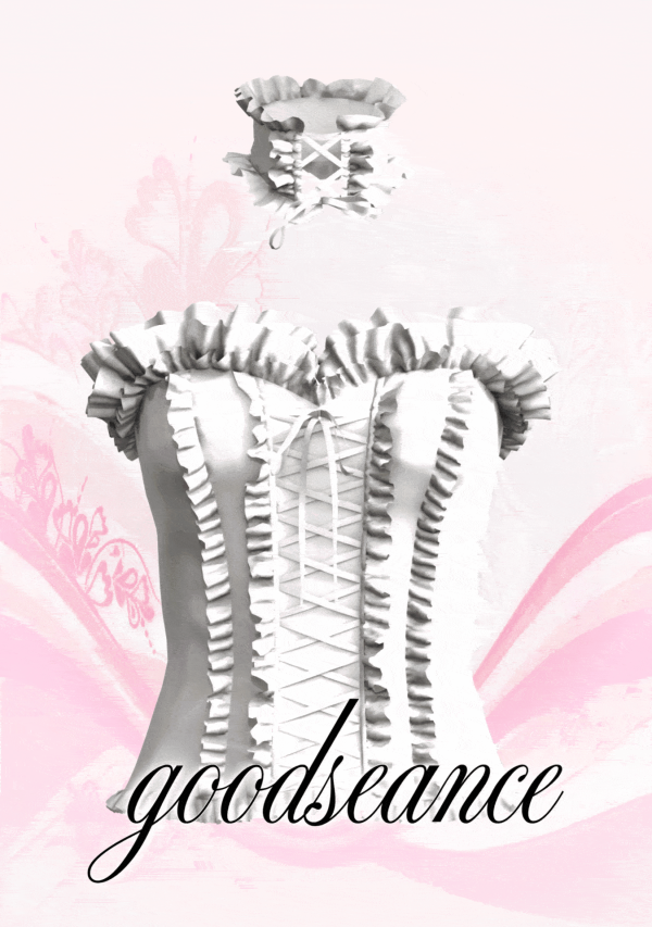 Alpha ruffle corset and choker by simsfinds - The Sims 4 Custom Content