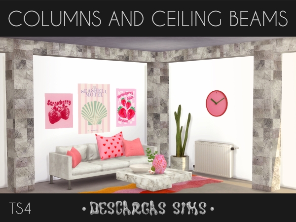 Alpha Columns And Ceiling Beams - The Sims 4 Custom Content