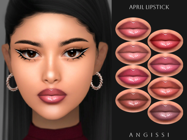Alpha April Lipstick by ANGISSI - The Sims 4 Custom Content