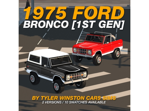 Alpha Tyler Winston Cars 1975 Ford Bronco - The Sims 4 Custom Content