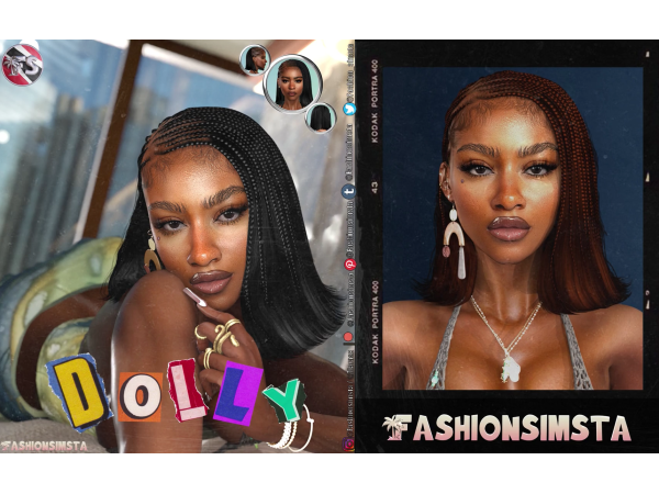 Alpha Dolly Hair by FashionSimsta - The Sims 4 Custom Content