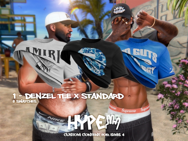 Alpha HYPE Denzel Tee (Standard Version) - The Sims 4 Custom Content
