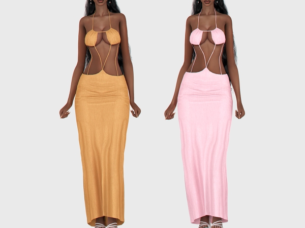 Alpha Strappy Cut Out Dress - The Sims 4 Custom Content