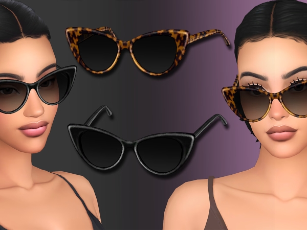 Maxis Match Cat eye retro sunglasses set - The Sims 4 Custom Content