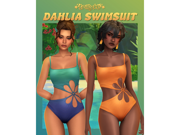 Maxis Match Dahlia Swimsuit by trillyke - The Sims 4 Custom Content