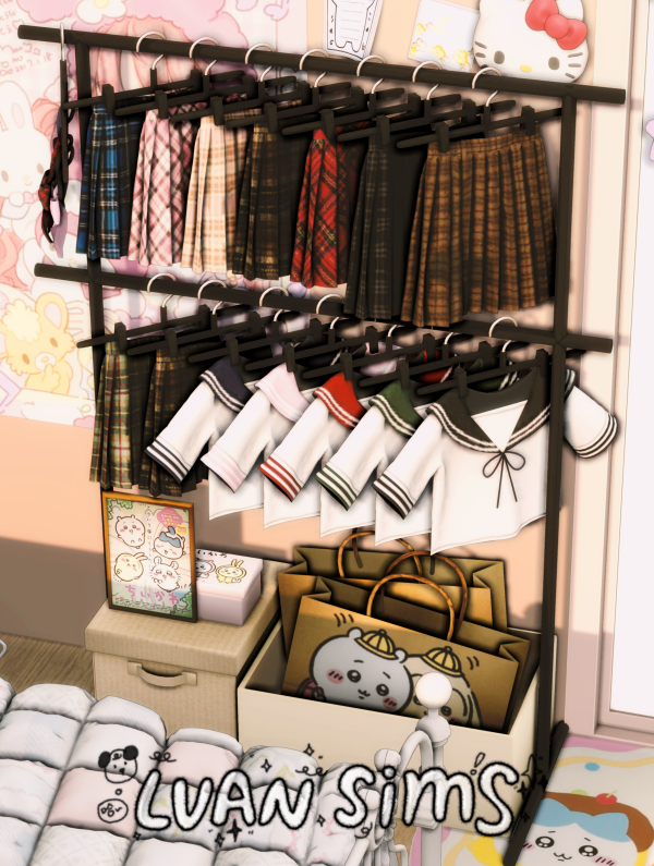Maxis Match LVAN Freestanding clothes rack B005 by simsfinds - The Sims 4 Custom Content