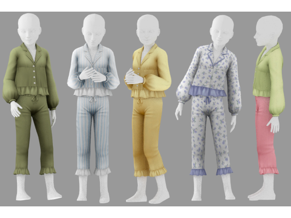 Maxis Match Sleepover Top Petal Soft Bottom simmer by vintage - The Sims 4 Custom Content