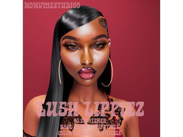 Alpha Lush Lippiez by nonvmestudios - The Sims 4 Custom Content