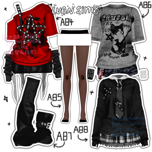 Alpha [LVAN]Collection 12 A84 A85 A86 A87 A88 by simsfinds - The Sims 4 Custom Content