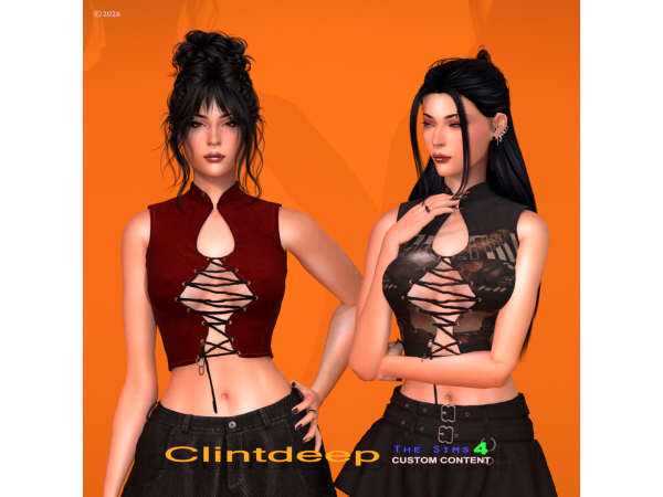 Alpha Clintdeep Ophelia Sleeveless Crop Top - The Sims 4 Custom Content