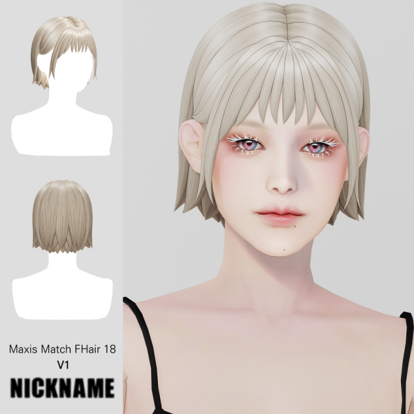 Maxis Match [Maxis Match] FHair 018 V1 by simsfinds - The Sims 4 Custom Content