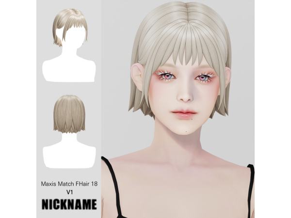 Maxis Match [Maxis Match] FHair 018 V1 by nickname_sims4 - The Sims 4 Custom Content
