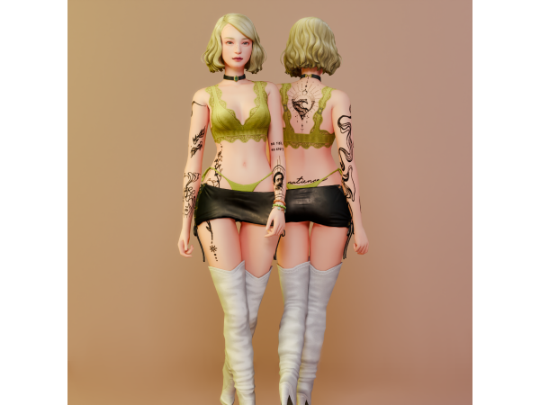 Mix Starlight Muse Tattoo Set by SnootySims - The Sims 4 Custom Content