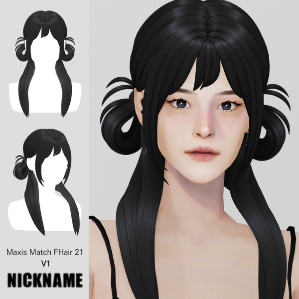 Maxis Match [Maxis Match] FHair 021 V1 by simsfinds - The Sims 4 Custom Content