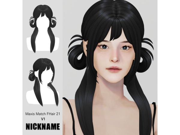 Maxis Match [Maxis Match] FHair 021 V1 - The Sims 4 Custom Content