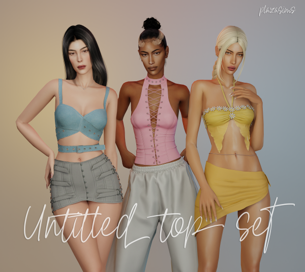 Alpha BASE Untitled top set by simsfinds - The Sims 4 Custom Content