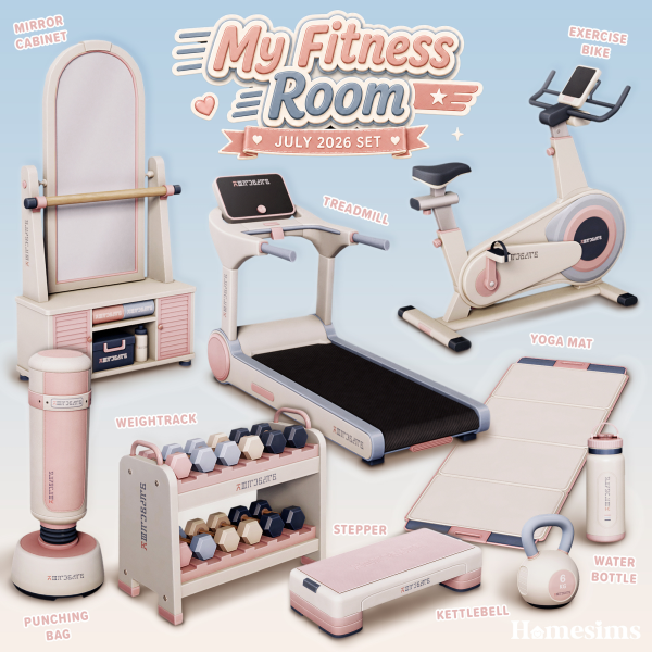 Maxis Match My Fitness Room by simsfinds - The Sims 4 Custom Content