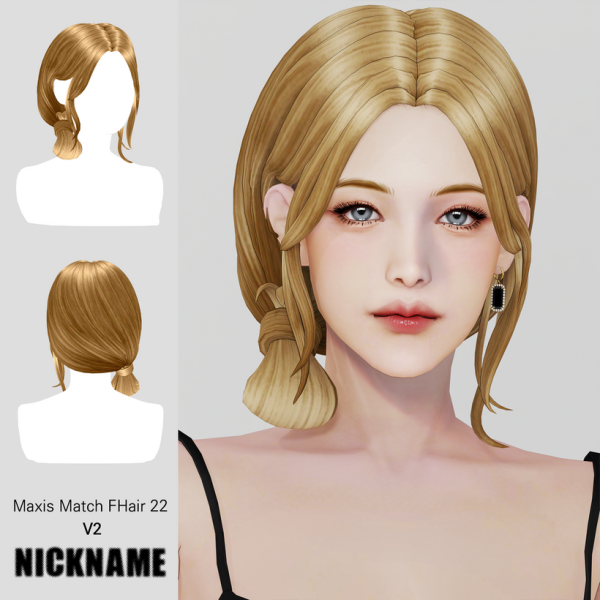 Maxis Match [Maxis Match] FHair 22 V2 by simsfinds - The Sims 4 Custom Content