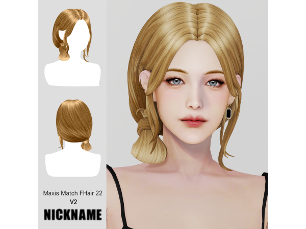 Maxis Match [Maxis Match] FHair 22 V2 - The Sims 4 Custom Content