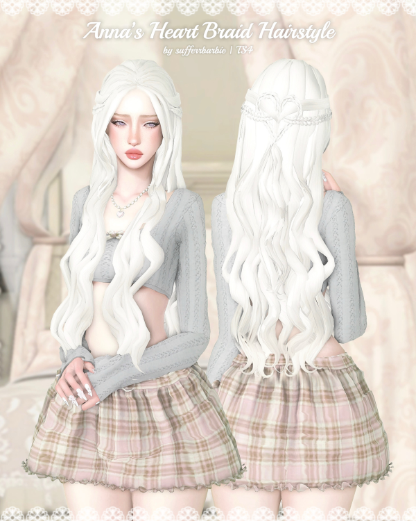 Maxis Match Anna's Heart Braid by simsfinds - The Sims 4 Custom Content