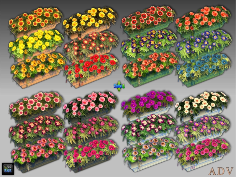 Mix Plant pots with flowers by artedellavita_mabra - The Sims 4 Custom Content