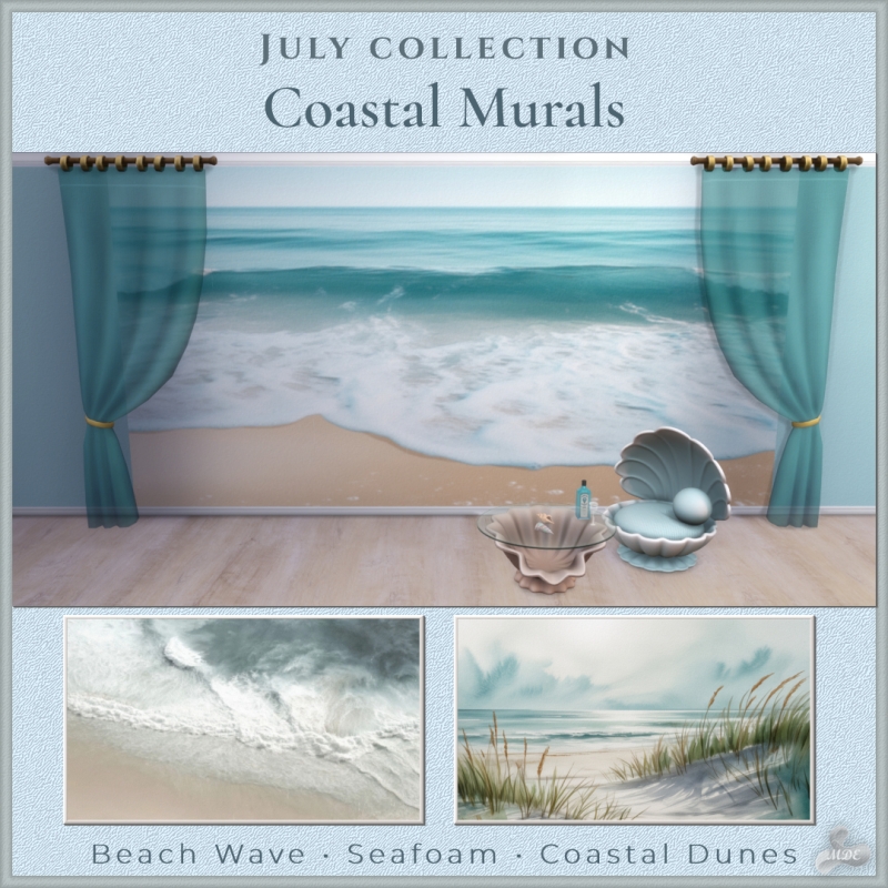 Maxis Match July Collection Coastal Murals by mde - The Sims 4 Custom Content